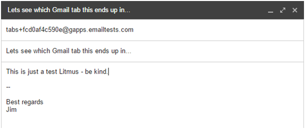 A screenshot of a Gmail email composition box.