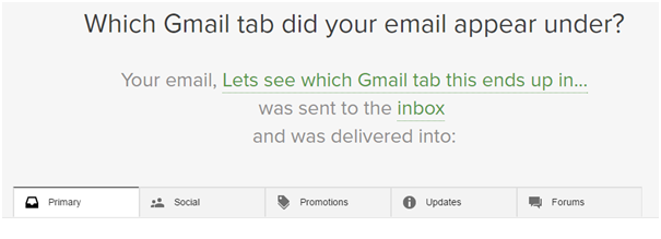 A screenshot of the Litmus response to the previous email. It decalres that this email was sent into the 'inbox'.