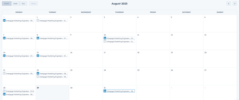 social media schedule