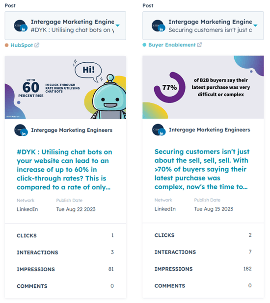 social post comparison